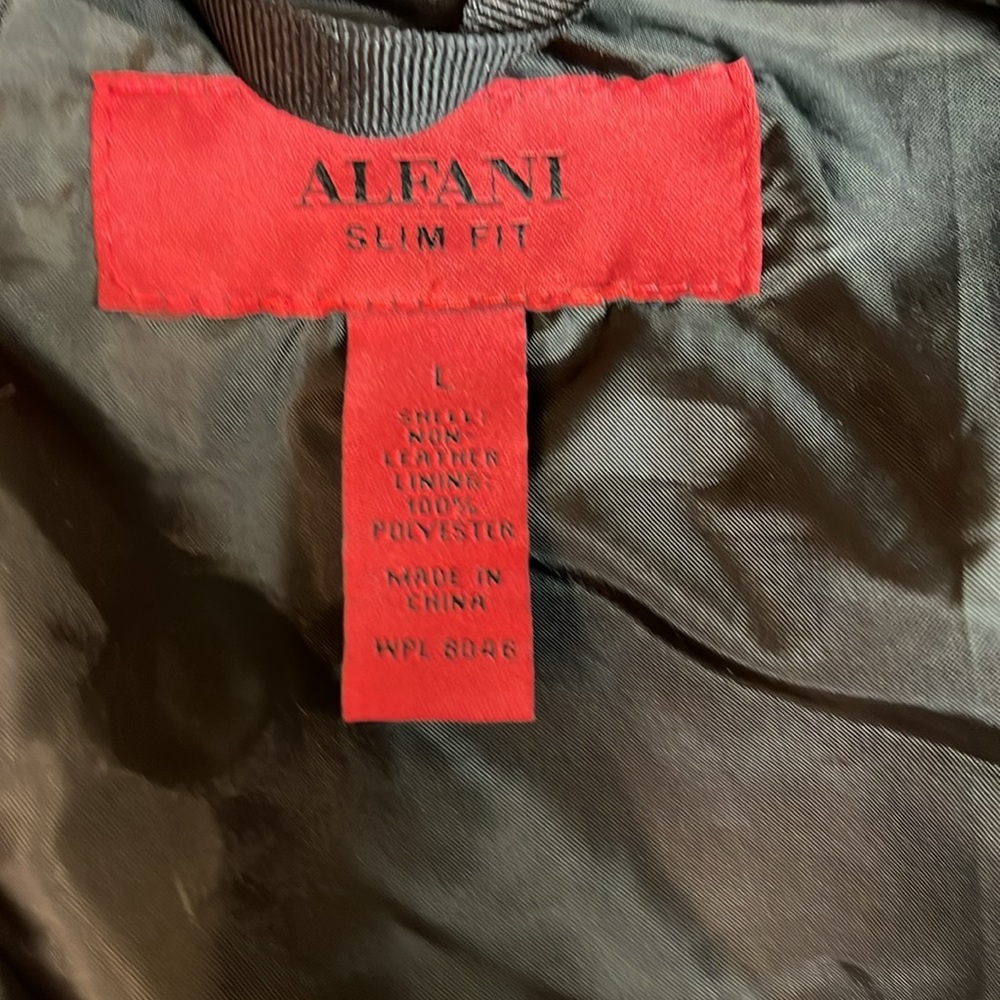 Alfani slim, fit large faux, leather coat - Picture 4 of 4